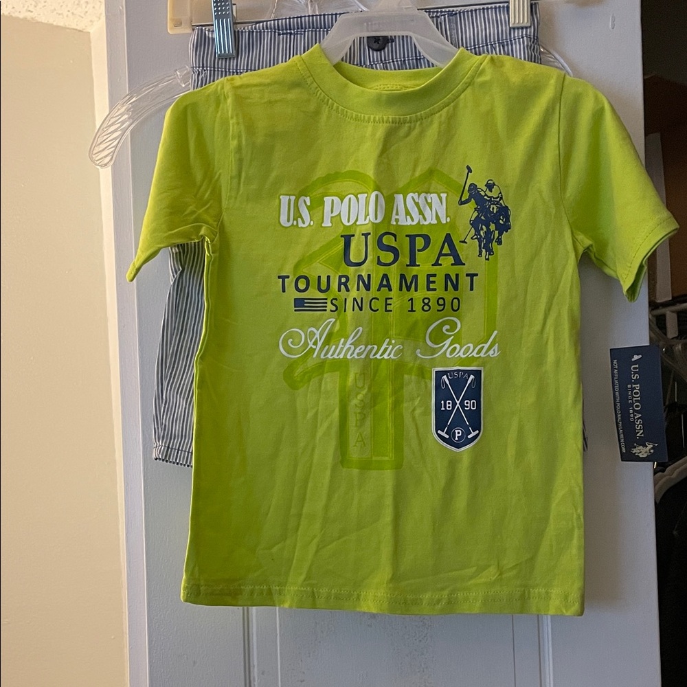 U.S. Polo Assn. Kids Neon Green Graphic Tee